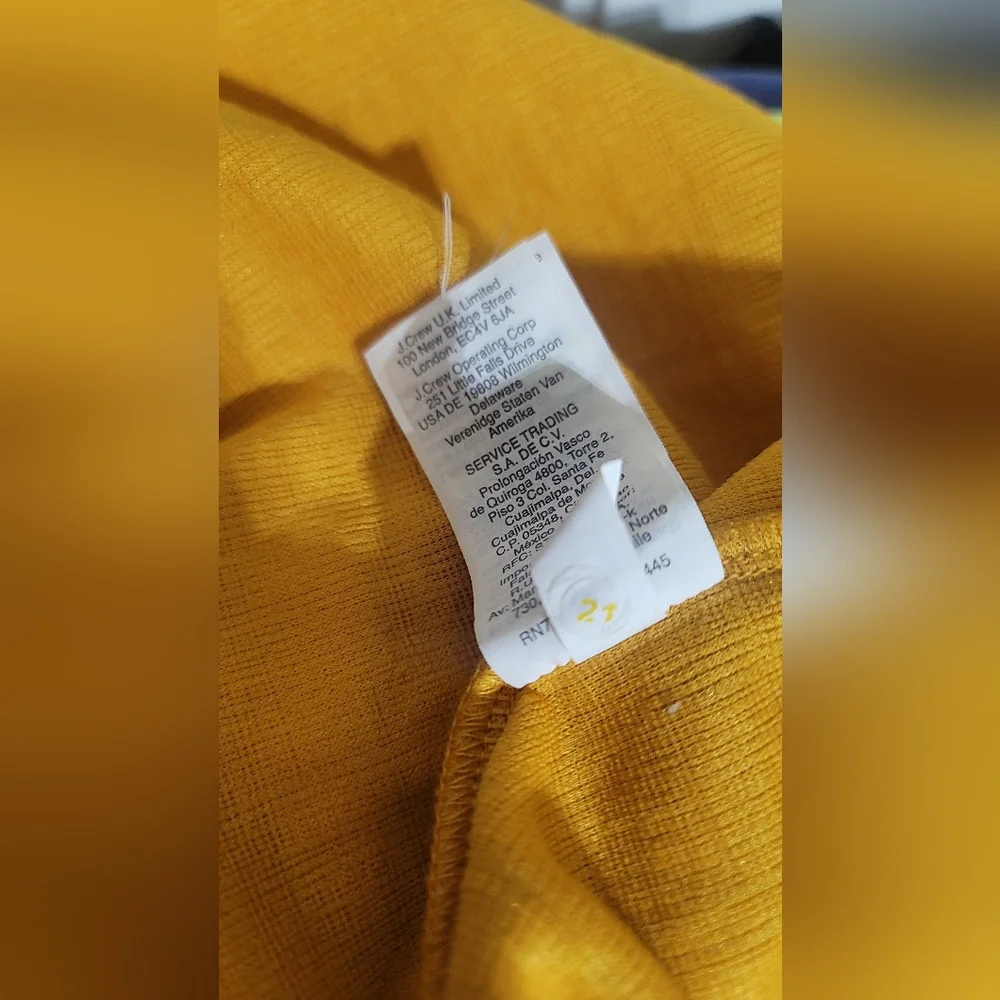 J. Crew Yellow Tie-Waist Midi Dress Never‎ Woern